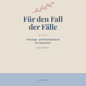 Cover Nachlassbuch Für den Fall der Fälle in Taubenblau