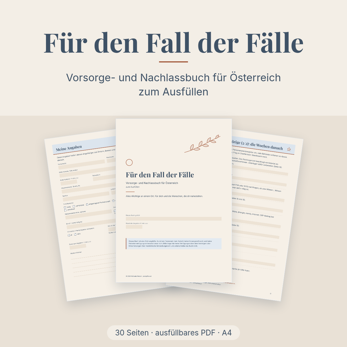 Für den Fall der Fälle. Nachlassbuch (PDF zum Ausfüllen) – Bild 2